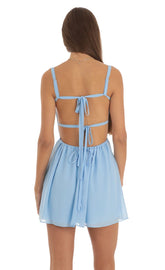 Fit and Flare Dress in Light Blue